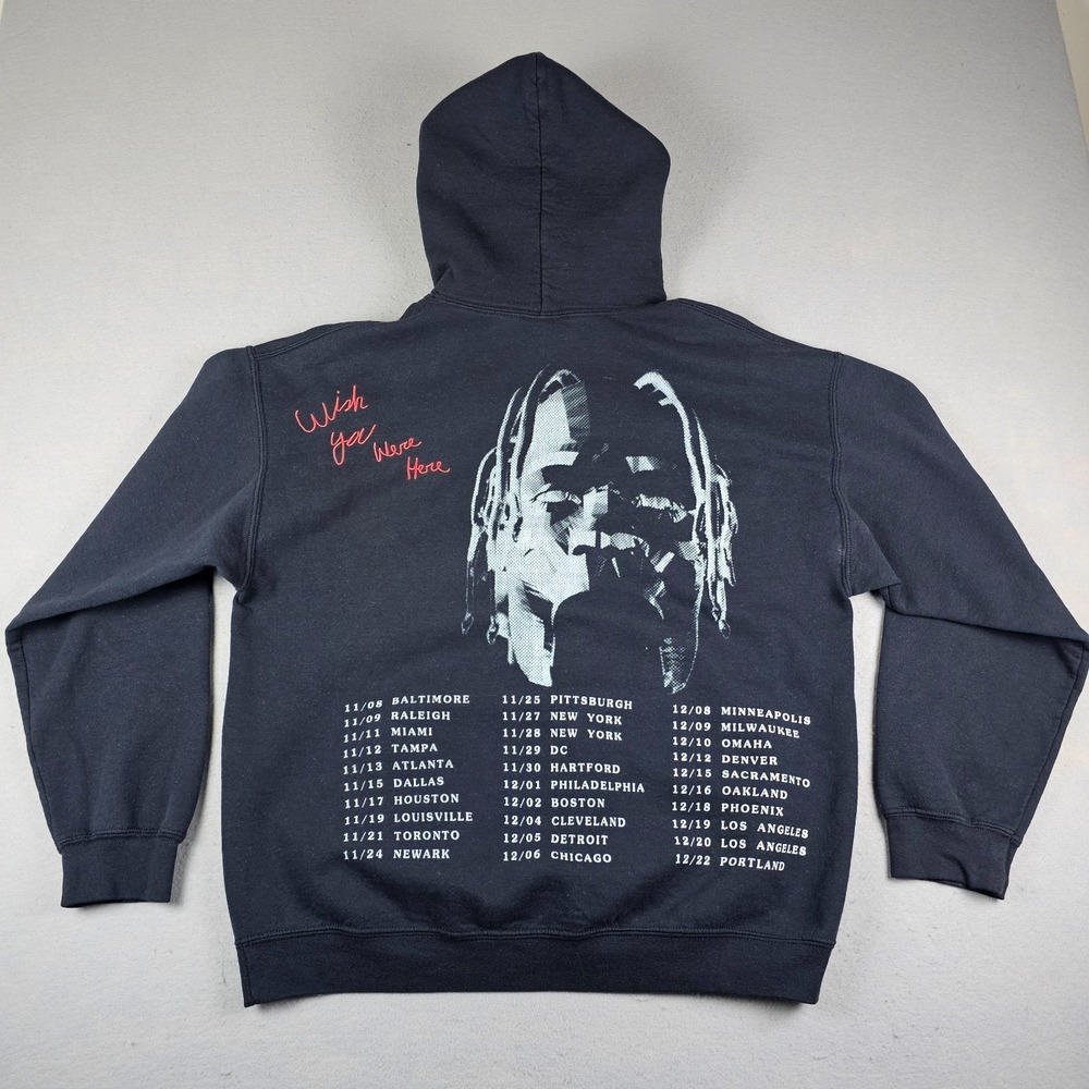 Astroworld Tour Hoodie Men Medium Black Pullover Wish You Were Here Travis Scott